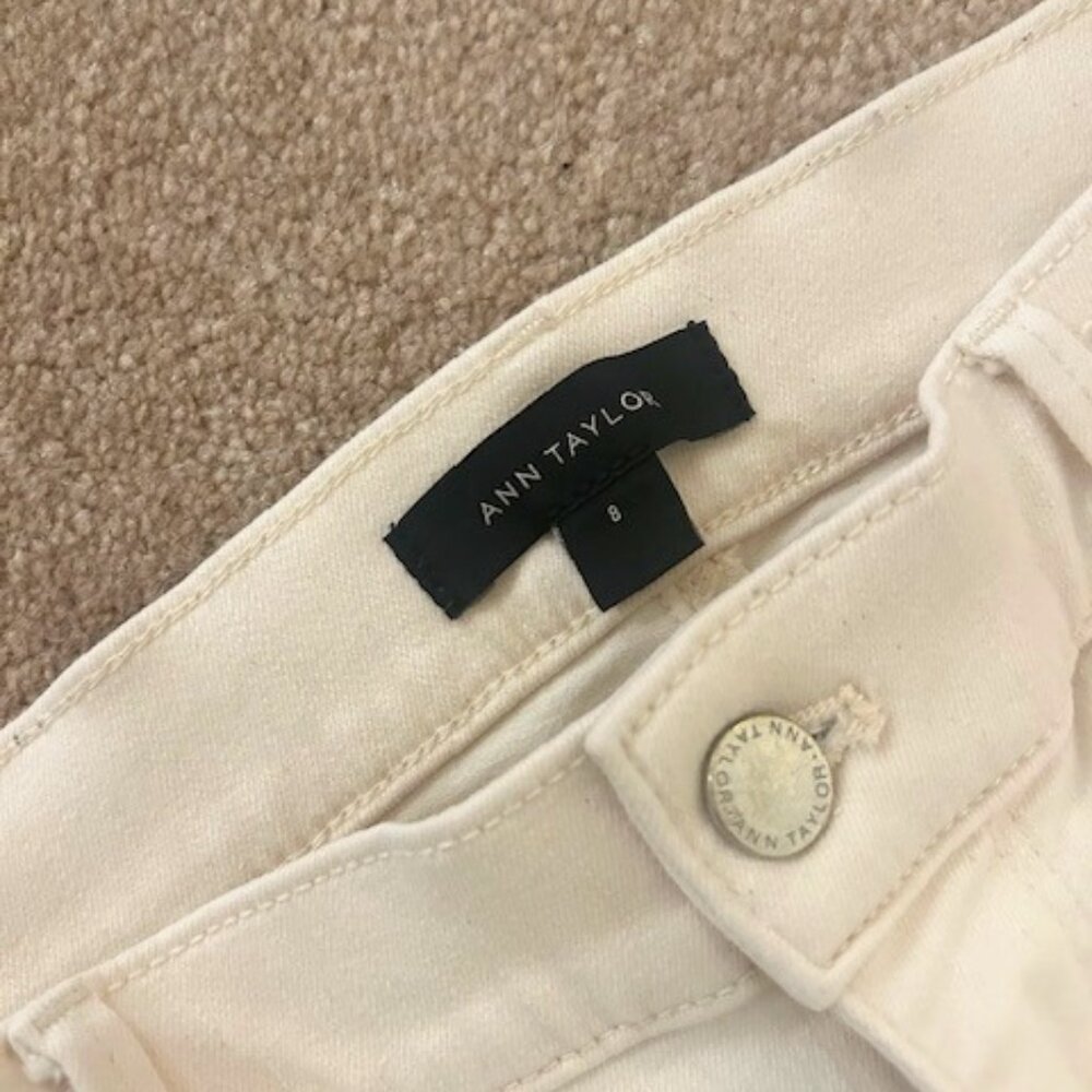 Ann Taylor Ecru Jeans - skinny cropped